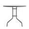 Emma and Oliver Rhea 31.5'' Round Glass Top Metal Table with 4 Aluminum Slat Stack Chairs